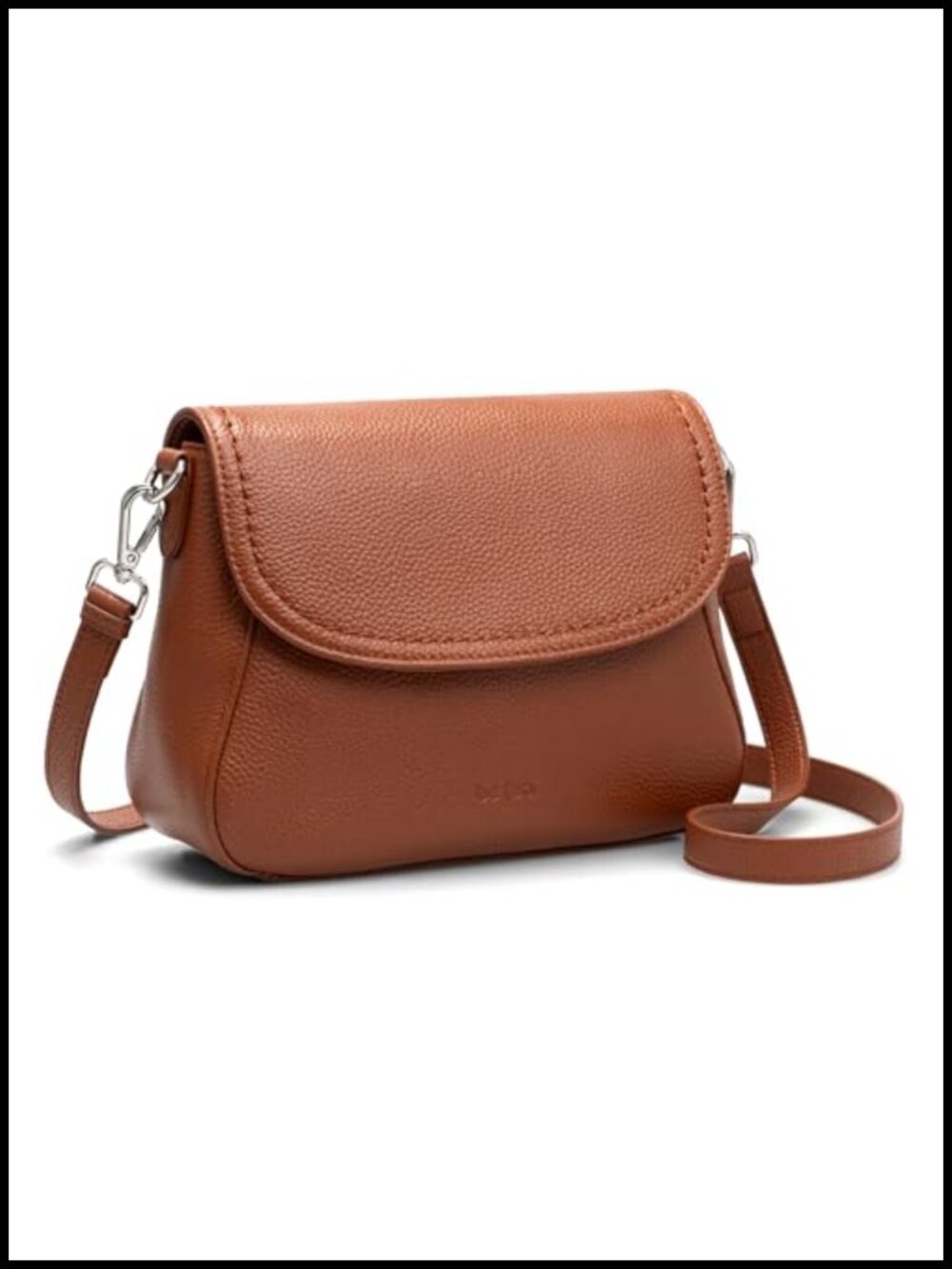 Genuine Leather Saddle Crossbody Bag RFID Blocking Flap Purse